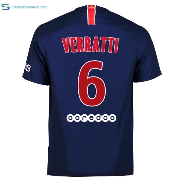 Camiseta Paris Saint Germain 1ª Verratti 2018/19 Azul